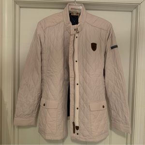 Women’s Porsche Driver Selection Quilted Safari Coat in an Off-white with tags